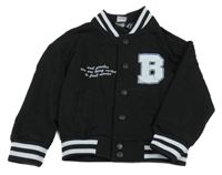 Černá baseballová mikina s písmenem