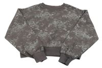 Tmavošedá třpytivá crop mikina Zara