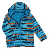 Modro-oranžová vzorovaná softshellová bunda s kapucí Topolino