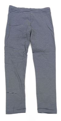 Tmavomodro-bílé pruhované legíny George