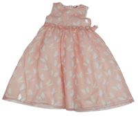 Světlerůžové tylové slavnostní šaty s motýly Topolino