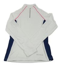 Bílo-tmavomodré funkční triko s proužkem Nevica