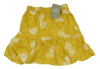 Nové - Žluto-bílá vzorovaná lehká sukně H&M