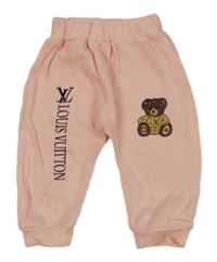 Světlerůžové turecké tepláky s medvídkem Louis Vuitton