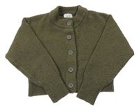 Khaki propínací crop svetr Primark