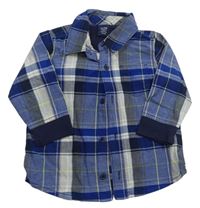Modro-béžovo-limetkovaná kostkovaná košile GAP