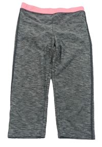 Šedo-růžové capri sportovní legíny H&M