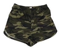 Khaki-černé army kraťasy Shein