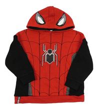 Červeno-černá mikina se Spider-manem a kapucí Marvel