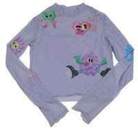Lila crop tylové triko s obrázky H&M