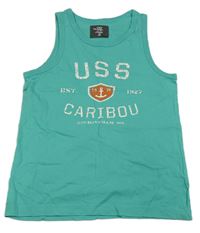 Mátové tílko s nápisem H&M