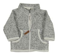 Šedá melírovaná pletená propínací mikina H&M
