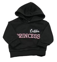 Černá mikina s nápisem a kapucí zn. Shein