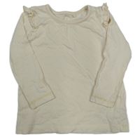 Smetanové triko s volánky George 