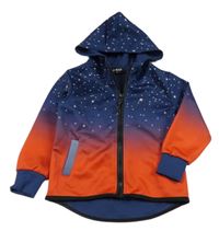 Tmavomodro-červená sportovní propínací mikina s hvězdičkami Urban