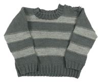 Šedý pruhovaný svetr 