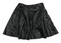 Černá koženková kolová sukně H&M