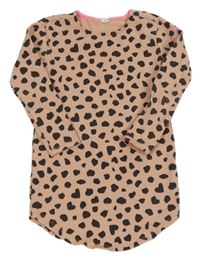 Světlerůžovo-černá vzorovaná tepláková tunika Hema 