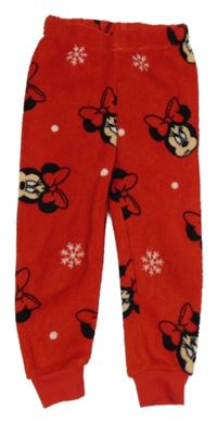Červené chlupaté domácí kalhoty s Minnií Primark