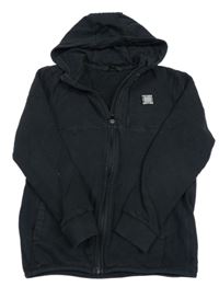 Černá propínací mikina s nášivkou a kapucí George 