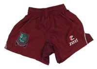 Červeno-bílé šusťákové sportovní kraťasy s potiskem Zoti