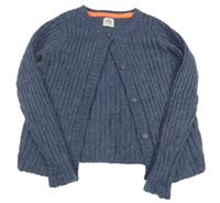 Tmavomodrý propínací žebrovaný svetr Boden