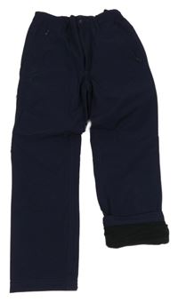 Tmavomodré šusťákové podšité outdoorové kalhoty Regatta