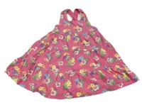 Růžové bavlněné květované volné šaty Mothercare