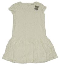 Nové - Smetanové síťované šaty s květy Next