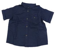 Tmavomodrá lněná košile H&M