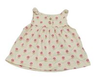 Bílé kytičkované bavlněné šaty C&A