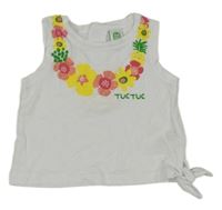 Bílý top s kytičkami a zavazováním Tuc tuc