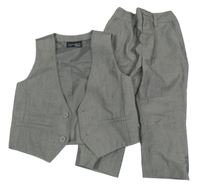 2set - Šedá společenská vesta + společenské kalhoty Next
