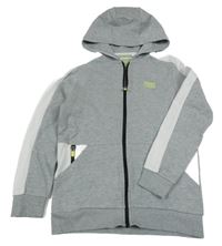 Šedo-bílá propínací mikina s kapucí F&F