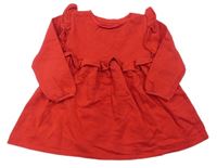 Červené teplákové šaty s volánky F&F