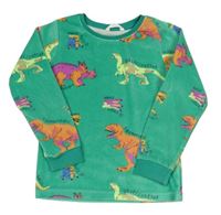 Zelená plyšová mikina s dinosaury M&S