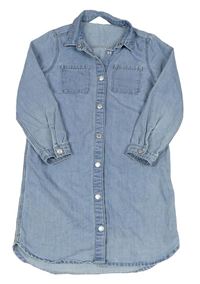 Světlemodré riflové propínací košilové šaty H&M