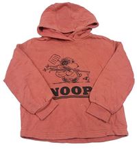 Rezavá oversize mikina se Snoopym a kapucí M&S