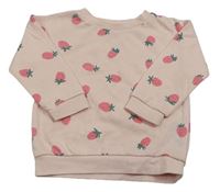 Světlerůžová mikina s jahůdkami PRIMARK
