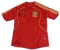 Červený funkční fotbalový dres - F. Torres - Spain a číslem Adidas