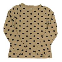 Béžovo-černé puntíkaté triko H&M