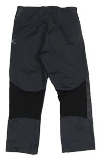 Tmavošedo-černé melírované capri sportovní legíny 