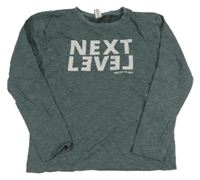 Břidlicové melírované mikinotriko s nápisy YIGGA