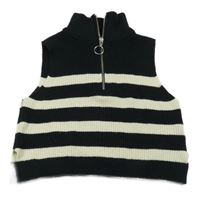 Černo-bílá pruhovaná svetrová vesta ZEEMAN