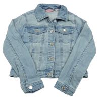 Světlemodrá riflová crop bunda s límečkem alive