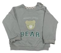Šedá oversize mikina s medvídkem a nápisy George