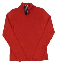 Nové - červený žebrovaný svetrový rolák George