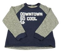 Tmavomodro-šedá melírovaná mikina s nápisy ORCHESTRA