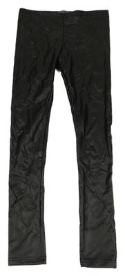 Černé koženkové legíny FLUID