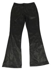 Nové - černé flare koženkové kalhoty St. Bernard